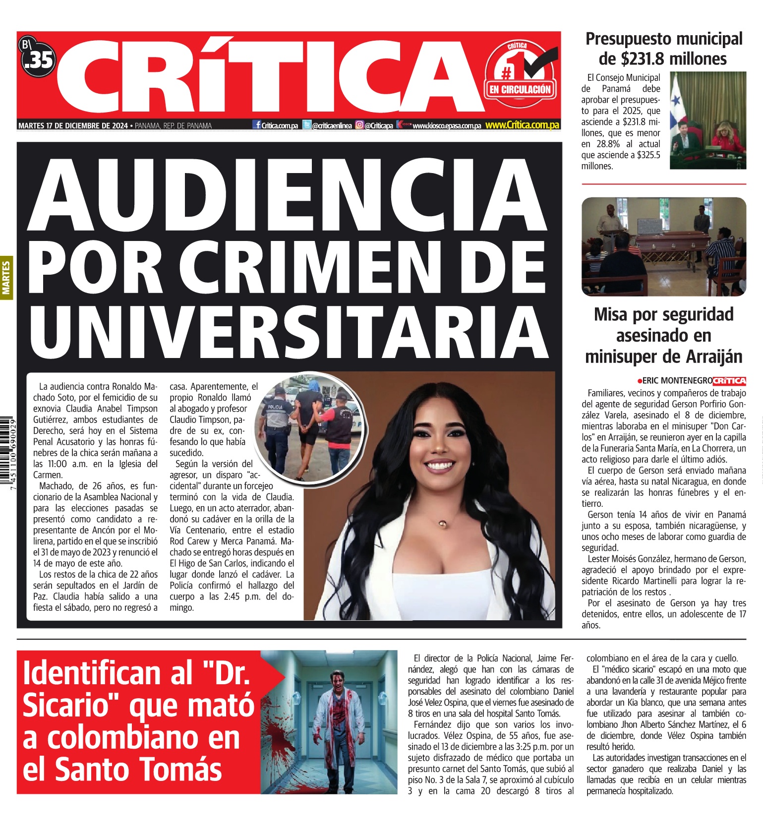 Portada Diario Crítica