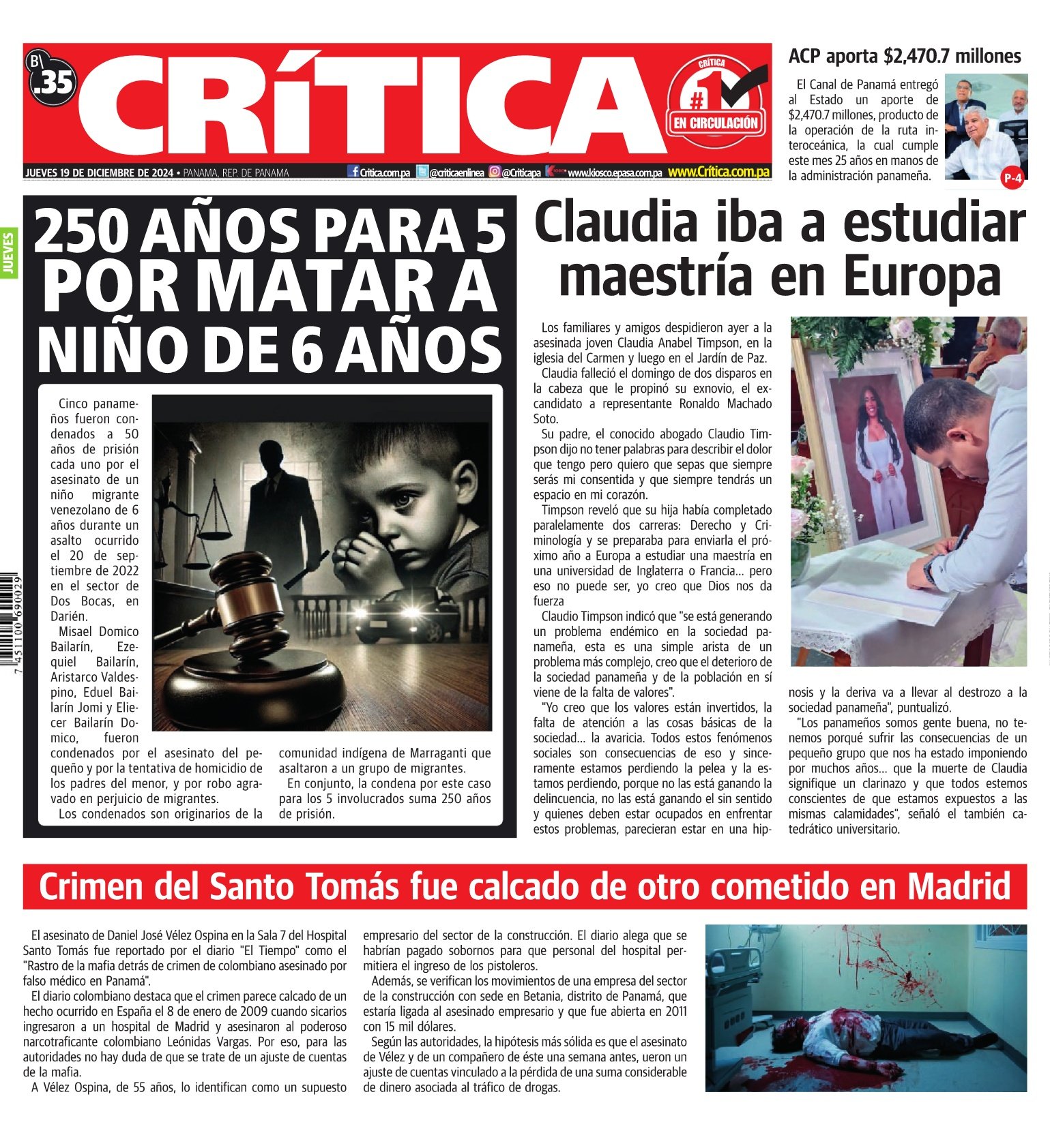 Portada Diario Crítica