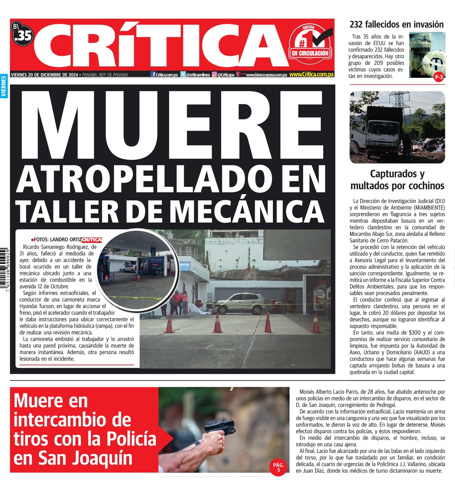 Portada Diario Crítica