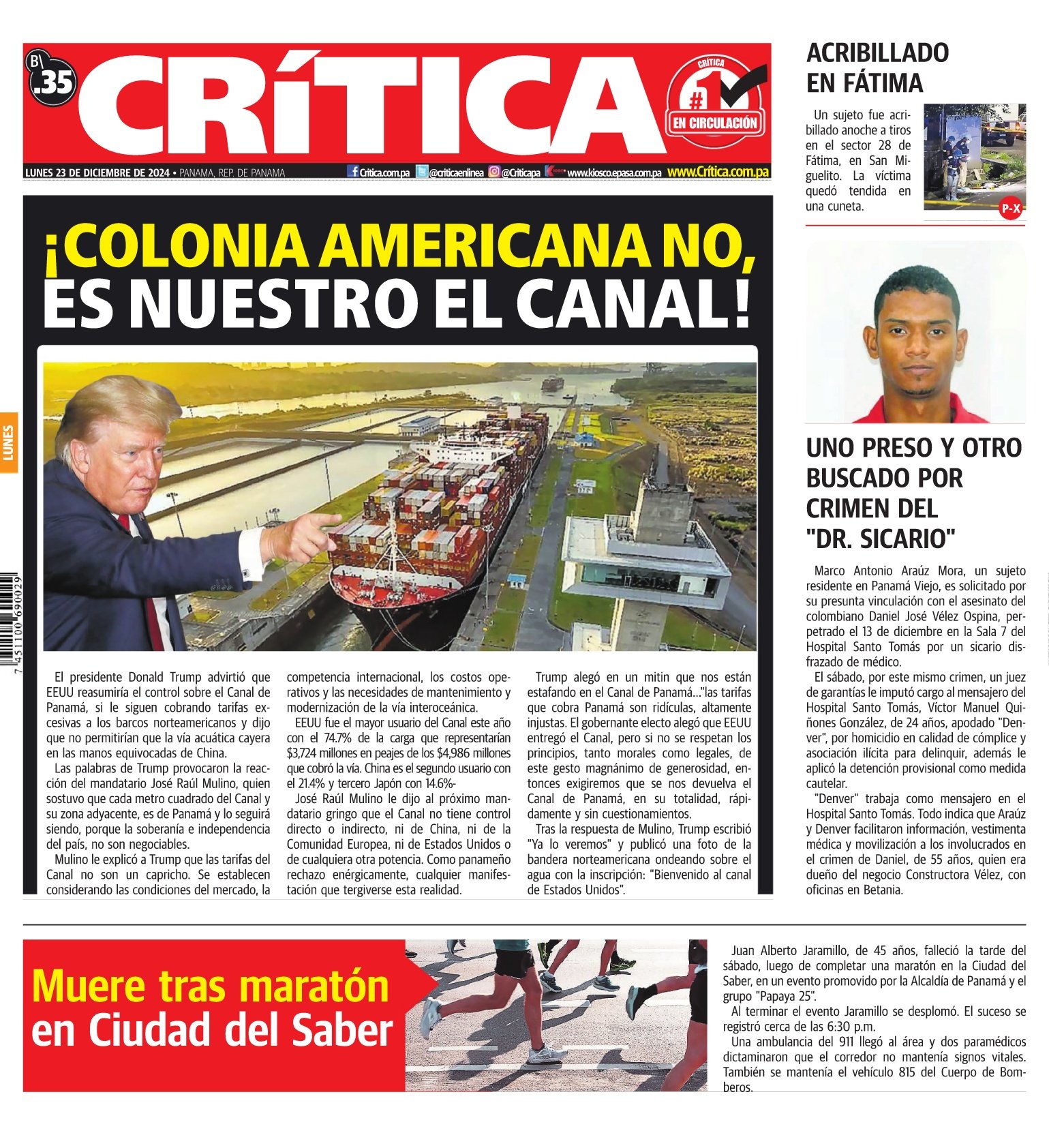 Portada Diario Crítica