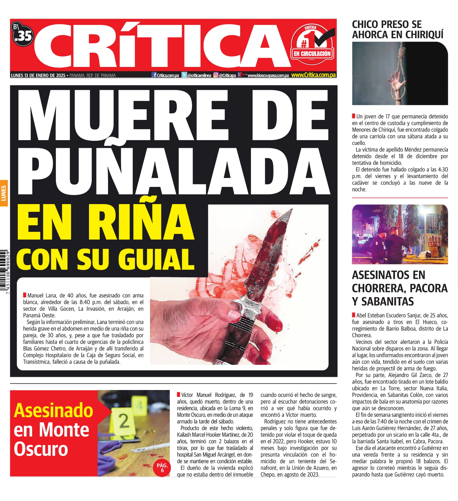 Portada Diario Crítica