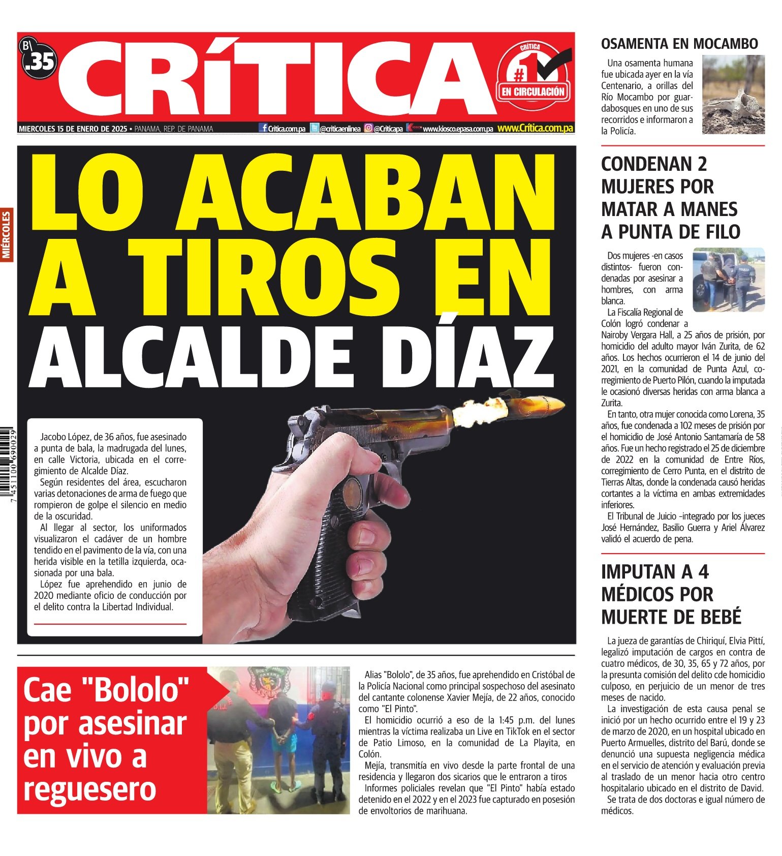 Portada Diario Crítica