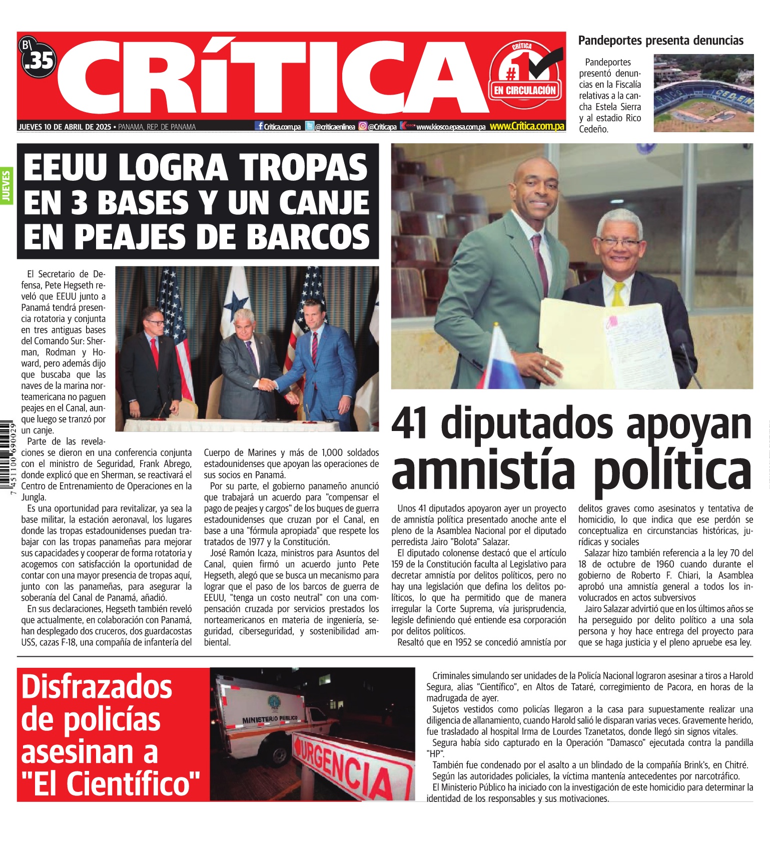 Portada Diario Crítica