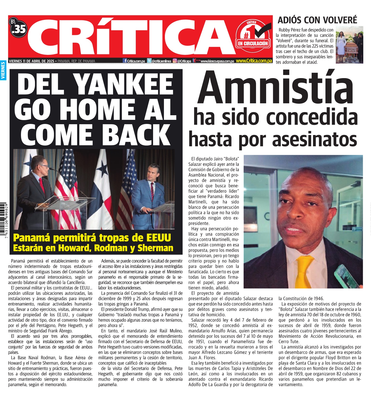 Portada Diario Crítica