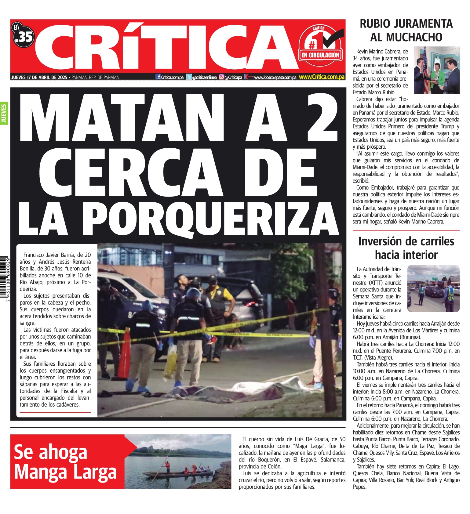 Portada Diario Crítica