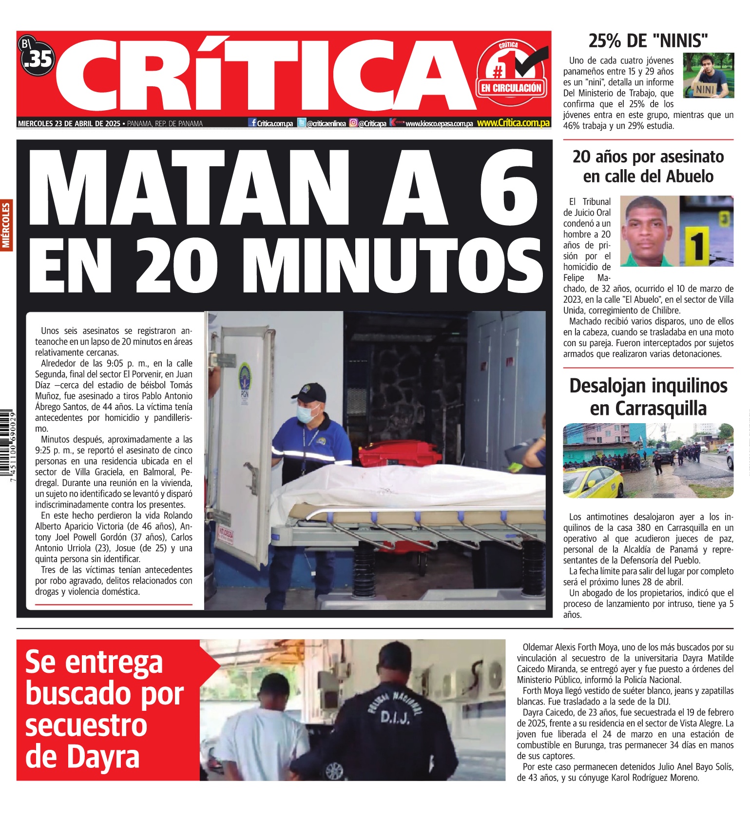 Portada Diario Crítica