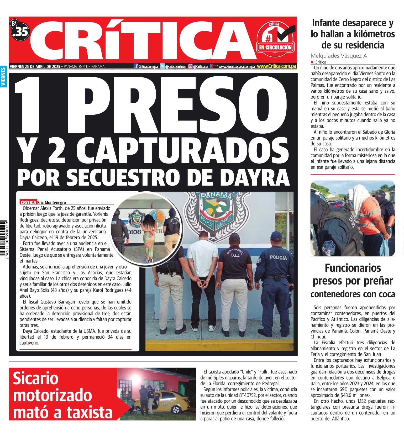 Portada Diario Crítica