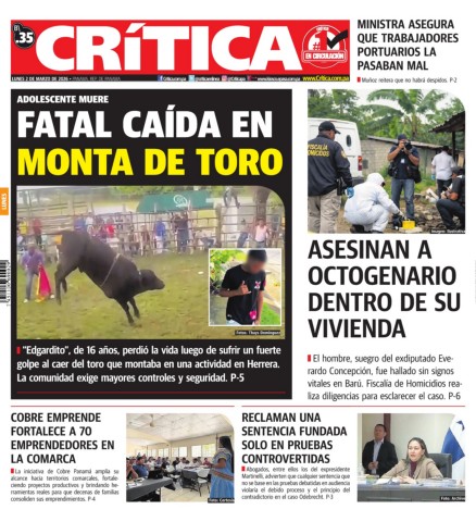 Portada Diario Crítica
