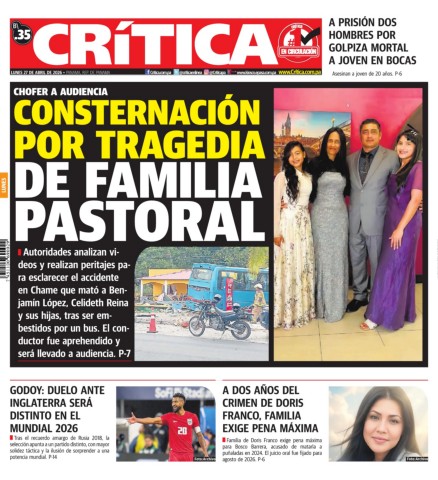 Portada Diario Crítica