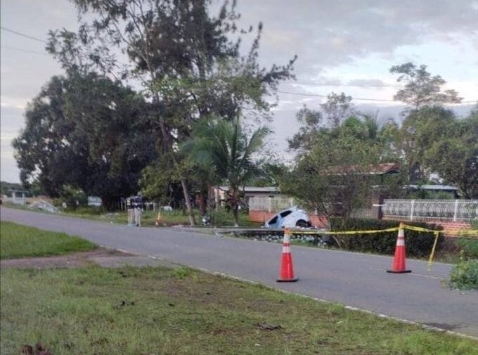 Escena del colisión fatal en Chiriquí.     (Foto: Retén Chiriquí)