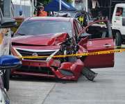 Auto involucrado en el homicidio y colisión.  (Foto: Leandro Ortiz)