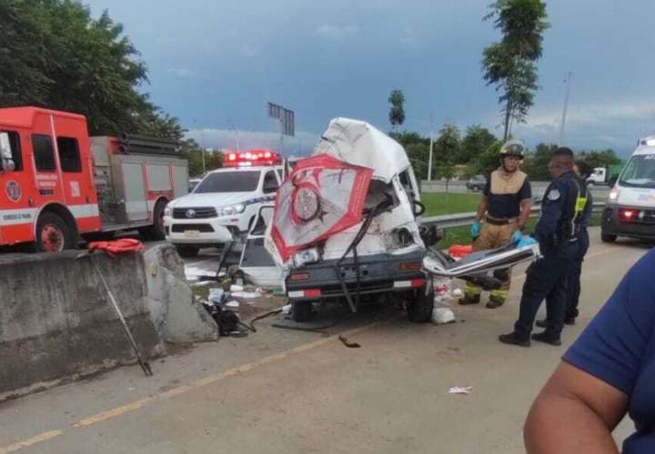 Escena del fatal accidente de tránsito.