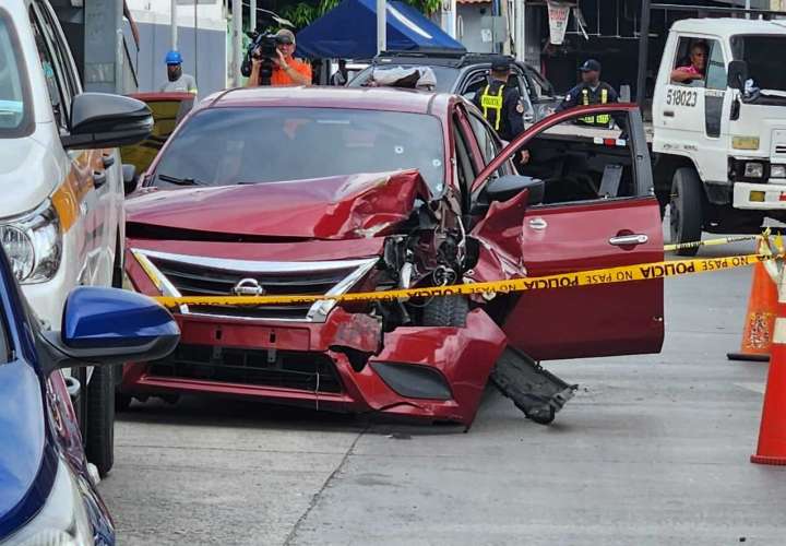 Auto involucrado en el homicidio y colisión.  (Foto: Leandro Ortiz)