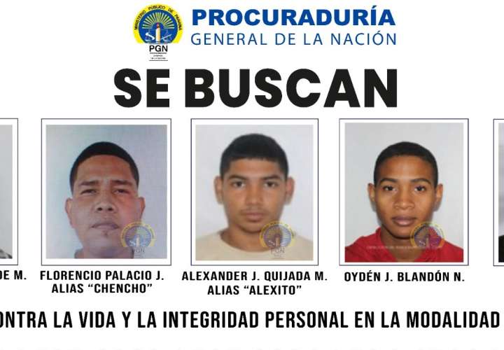 Los rostros de los más buscados por homicidio.