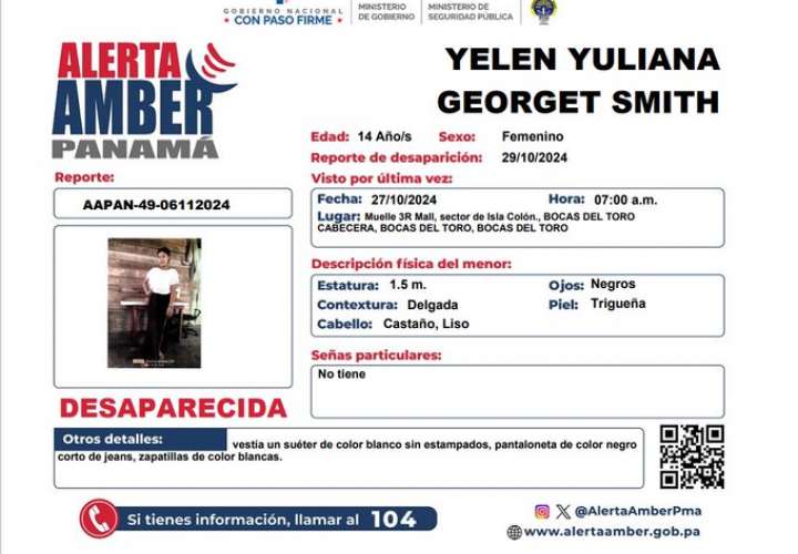 Yelen Yuliana Georget Smith, de 14 años.