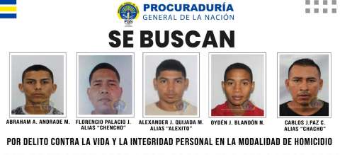 Los rostros de los más buscados por homicidio.