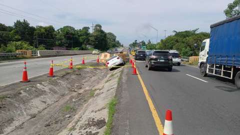 Escena del fatal accidente de tránsito.   