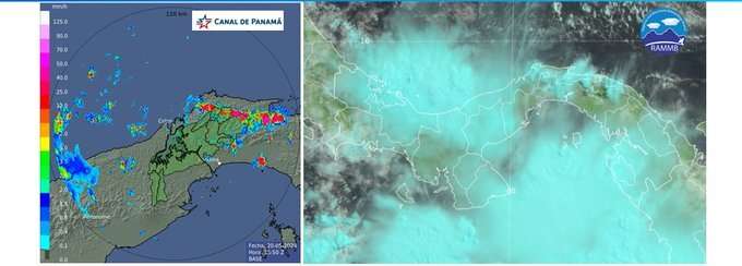 Mapa de los condiciones climáticas hasta horas de la tarde de este lunes.