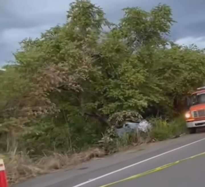 Escena del accidente fatal en la vía Interamericana, altura de Natá, provincia de Coclé.