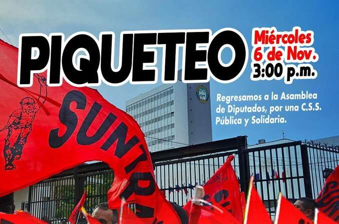 Piqueteo está tarde por miembros del Suntracs en la Asamblea Nacional.