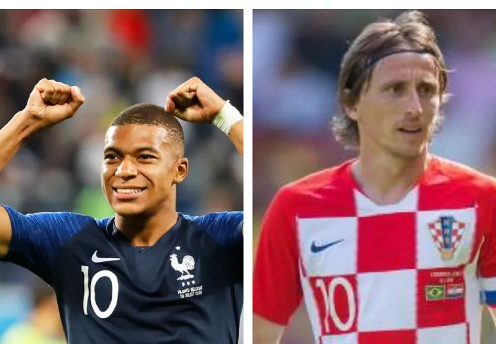 Mbappé (izq.) y Modric, figuras de Francia y Croacia, respectivamente. Foto: AP