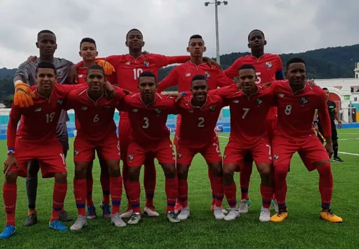 El onceno titular de la Sub-16 de Panamá que jugó en el encuentro de hoy jueves.