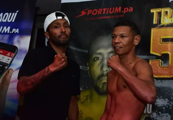 Anselmo &#039;Chemito&#039; Moreno (izq.) y su rival, el colombiano Hugo Berrío. Foto: lpbpromotion