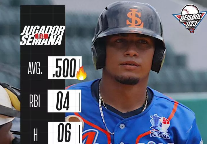 Michael Mendoza, de Azuero, fue el Jugador de la Semana en el Campeonato Nacional de Béisbol U-23. Foto: Fedebeis