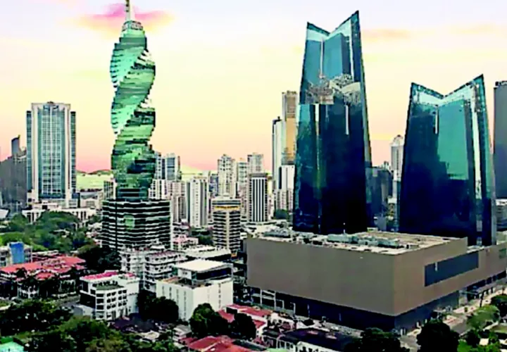 Vista del área bancaria de Panamá.