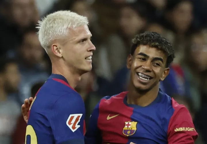 Dani Olmo y Lamine Yamal, figuras del FC Barcelona. Foto: EFE