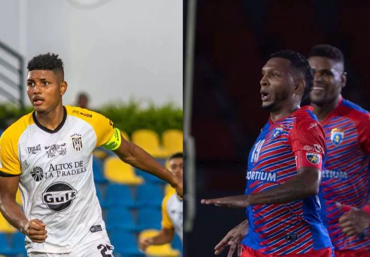 Davis Contreras (izq.), goleador del CAI, y &quot;Negrito&quot; Quintero, figura de Plaza Amador.