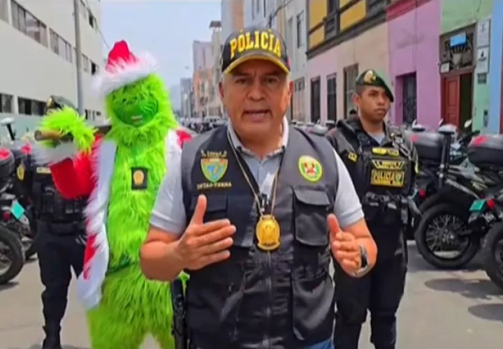 Perú, policía, disfrazado, Grinch, atrapan, clan de drogas